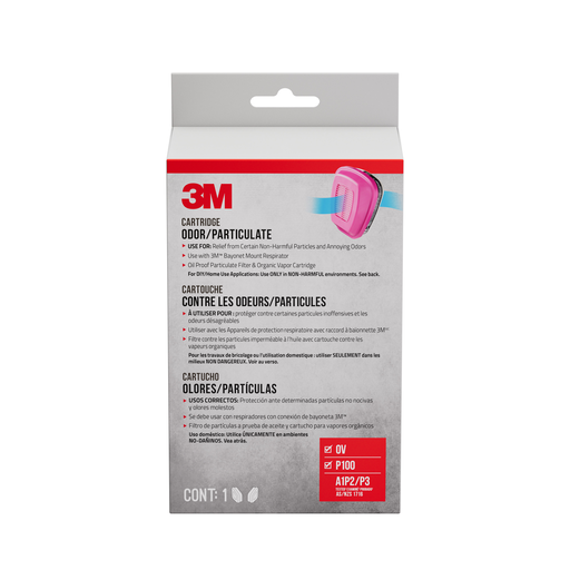 3M™ Odor/Particulate Cartridge 60921H1-DC, OV/P100 1-pair of 60921 Cartridge/Filters