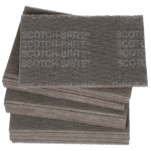 Scotch-Brite™ Hand Pad 7448, HP-HP, SiC Ultra Fine, Gray, 6 in x 9 in, 20/Carton, 60 ea/Case