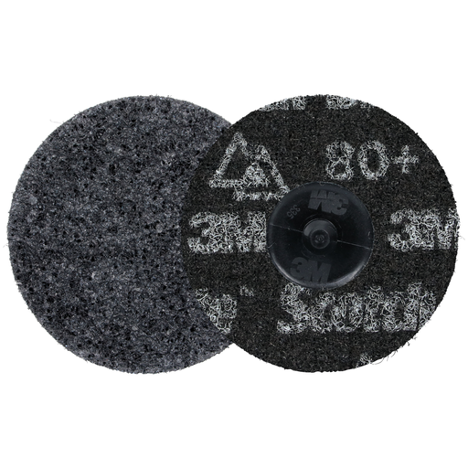 Scotch-Brite™ Roloc™ Precision Heavy Duty Surface Conditioning Disc, HD-DR, Extra Coarse 80+, TR, 3 in, 25/Carton, 100 ea/Case