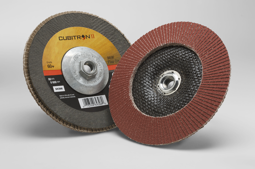 3M™ Cubitron™ II Flap Disc 969F, 60+, T29 Quick Change, 7 in x 5/8"-11, 5 ea/Case