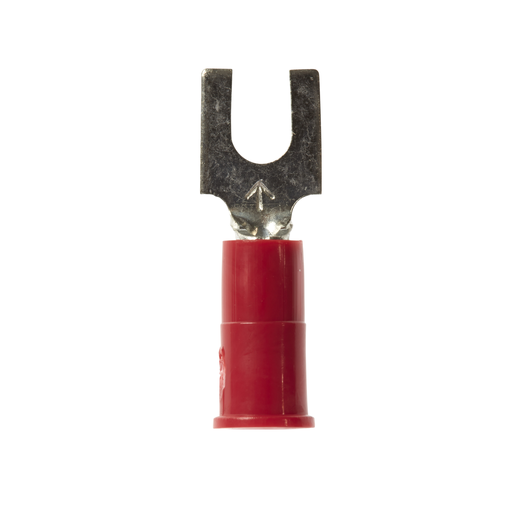 Mayer-DDS-3M™ Highland™ BFV18-8Q Vinyl-Insulated Butted Seam Block Fork Terminal, 8 Stud, 22 - 18 AWG, Red, 25 per bag, 10 Bags/Case-1