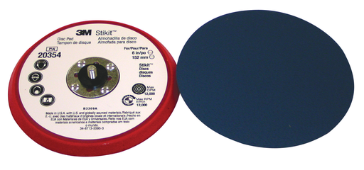 3M™ Stikit™ Low Profile Disc Pad 20354, 6 in x 3/8 in x 5/16-24 External, 10 ea/Case