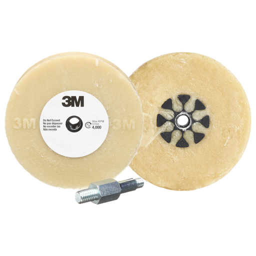 3M™ Stripe Off Wheel, 07498, 4 in x 5/8 in, with Mandrel, 5 ea/Case