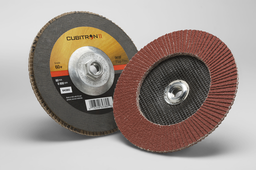 3M™ Cubitron™ II Flap Disc 969F, 60+, T27 Quick Change, 7 in x 5/8"-11, 5 ea/Case