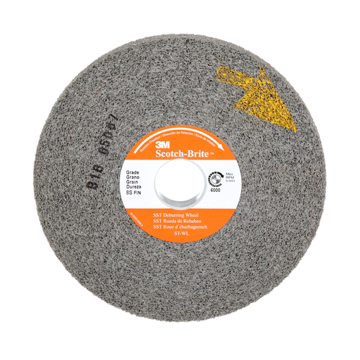 Scotch-Brite™ SST Deburring Wheel, ST-WL, 7A Fine, 8 in x 2 in x 3 in, 2 ea/Case