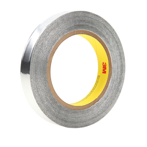 3M™ Aluminum Foil Tape 425, Silver, 1/2 in x 60 yd, 4.6 mil, 72 Roll/Case