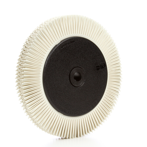 Scotch-Brite™ Radial Bristle Brush, 8 in x 1 in x 1-1/4 in 120 with Flange, 2 ea/Case
