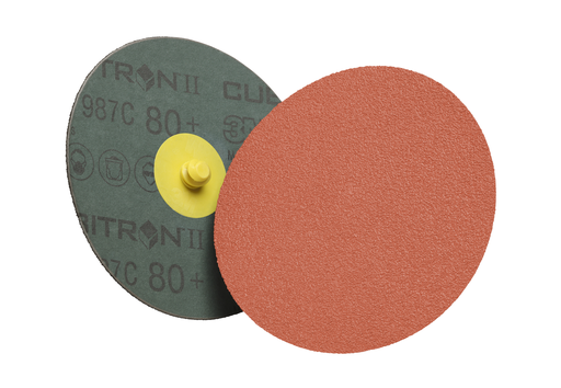 3Mâ„¢ Cubitronâ„¢ II Rolocâ„¢ Fibre Disc 987C, 80+, TR, 4 in, Die R400BB, 25/Carton, 100 ea/Case