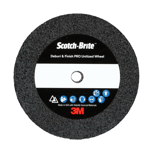 Scotch-Briteâ„¢ Deburr & Finish Pro Unitized Wheel, DP-UW, 2S Fine, 1 in x 1 in x 3/16 in, 50 ea/Case