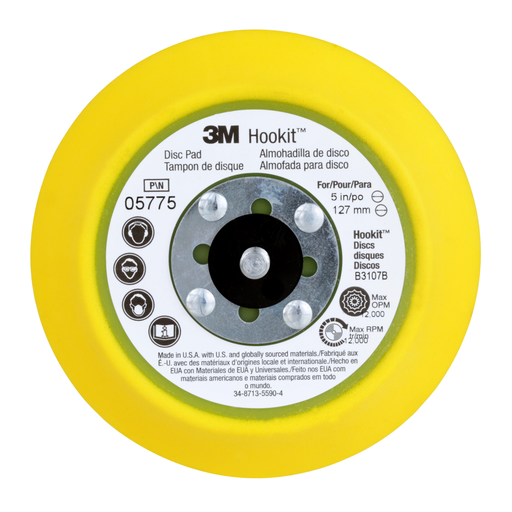 3Mâ„¢ Hookitâ„¢ Disc Pad 05775, 5 in x 3/4 in 5/16-24 External, 10 ea/Case