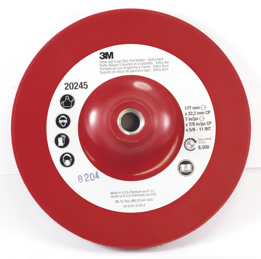 3M™ Hook and Loop Disc Pad Holder 915CP, 5 in x 7/8 in Center Post 5/8 in-11 Internal, 10 ea/Case