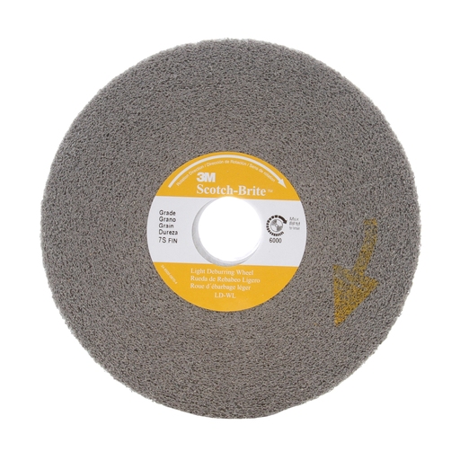 Scotch-Brite™ Light Deburring Wheel, LD-WL, 6S Fine, 6 in x 1 in x 1 in, 3 ea/Case