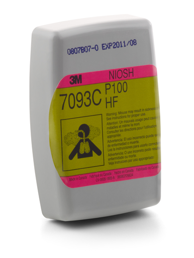 3M 7000052600 Rugged Comfort 6500 Series P100 Cartridge Filter Hydrogen Fluoride Protection