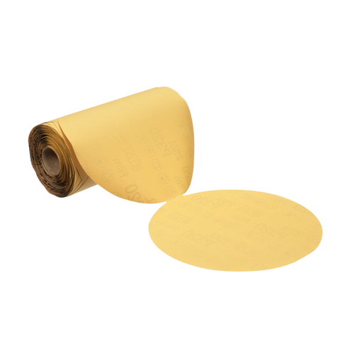 3Mâ„¢ Stikitâ„¢ Gold Film Disc Roll 255L, P120, 5 in x NH, Die 500X, 125 Discs/Roll, 4 Rolls/Case