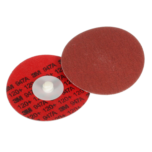 3M™ Cubitron™ II Roloc™ Durable Edge Disc 947A, 120+, X-weight, TR, Maroon, 4 in, Die R400BB, 25/Carton, 100 ea/Case