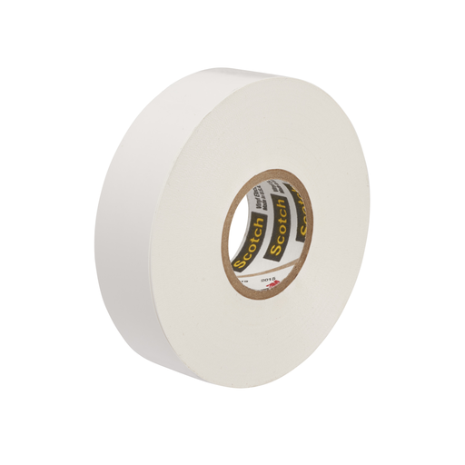 Scotch® Vinyl Color Coding Electrical Tape 35, 1/2 in x 20 ft, White, 10 rolls/carton, 100 rolls/Case