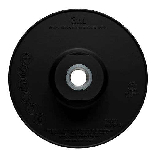 3M™ Disc Back-up Pad Ribbed, 11228, Hard, Black, 5 in, One Piece, 10 ea/Case
