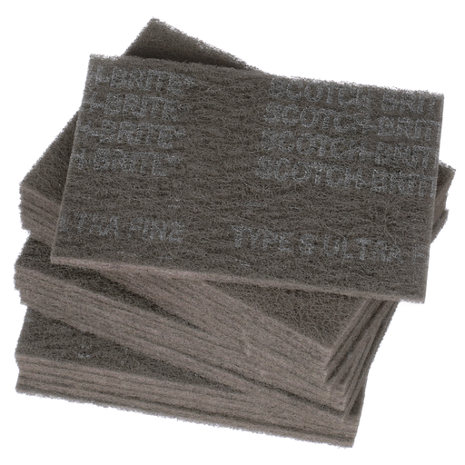 Scotch-Brite™ Hand Pad 7448, HP-HP, SiC Ultra Fine, Gray, 6 in x 9 in, 20/Carton, 60 ea/Case