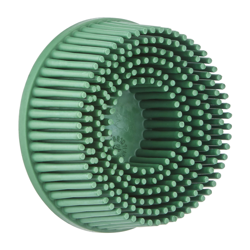 Scotch-Brite™ Roloc™ Bristle Disc, RD-ZB, 50, TR, Green, 2 in x 5/8 in, Tapered, 10/Carton, 40 ea/Case