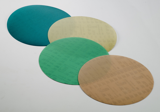 3M™ Diamond Microfinishing Film PSA Disc 675L, 9 Mic 5MIL, Light Green, 4 in x NH, Die 400BB