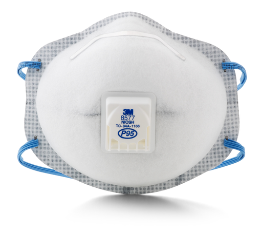 3M™ Particulate Respirator 8577, P95, with Nuisance Level Organic Vapor Relief 80 EA/Case