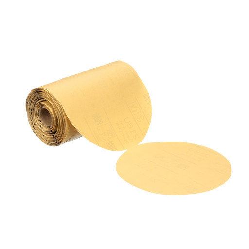 3M™ Stikit™ Gold Paper Disc Roll 216U, P220 A-weight, 6 in x NH, Die 600Z, 175 Discs/Roll, 6 Rolls/Case