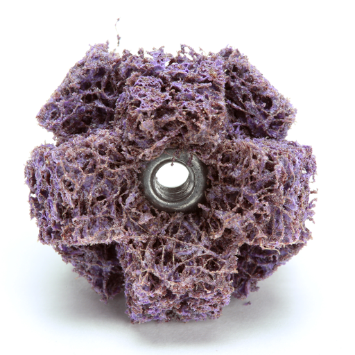 Scotch-Brite™ Cross Buff, 1 in x 3/8 in x 2 PLY x 8-32 High Strength A MED, 25/Carton, 100 ea/Case