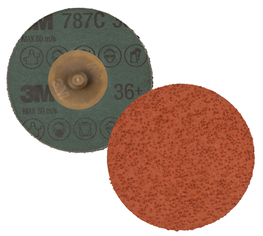 3M™ Roloc™ Fibre Disc 787C, 36+, TR, 3 in, Die R300V, 50/Carton, 200 ea/Case