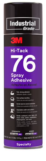3M™ Hi-Tack Spray Adhesive 76, Clear, 24 fl oz Can (Net Wt 18.1 oz), 12/Case, NOT FOR SALE IN CA AND OTHER STATES