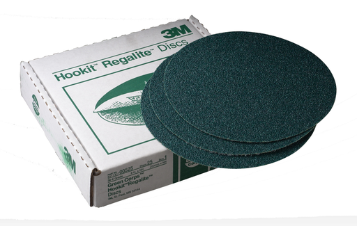 3M™ Green Corps™ Hookit™ Disc, 00525, 8 in, 36, 25 discs per carton, 5 cartons per case
