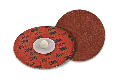 3M™ Cubitron™ II Roloc™ Durable Edge Disc 984F, 80+, YF-weight, TR, Maroon, 2 in, Die R200P, 50/Carton, 200 ea/Case