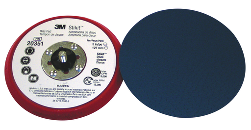 3M™ Stikit™ Low Profile Disc Pad 20351, 5 in x 3/8 in x 5/16-24 External, 10 ea/Case