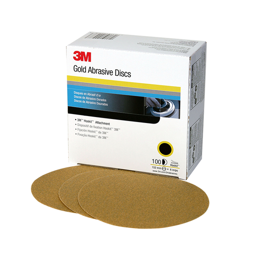 3M™ Hookit™ Gold Disc 216U 00977, 6 in, P240, 100 Discs/Carton, 4 Cartons/Case