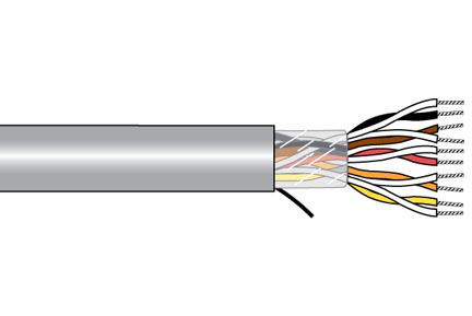 20 AWG, Multi-pair Electronic Cable, 4 Conductor, Gray