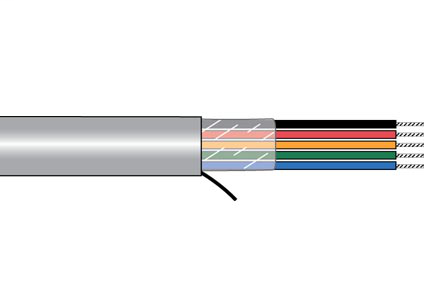 18 AWG, Multi-conductor Electronic Cable, 4 Conductor, Unshielded, Gray