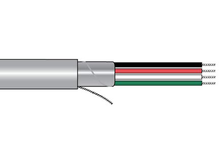 24 AWG, Multi-conductor Electronic Cable, 5 Conductor, Unshielded, Gray