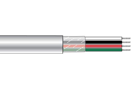 24 AWG, Multi-conductor Electronic Cable, 2 Conductor, Unshielded, White