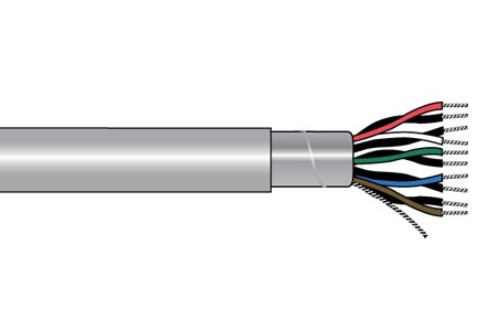 22 AWG, Multi-pair Electronic Cable, 18 Conductor, Unshielded, Gray