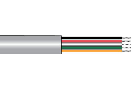 22 AWG, Multi-conductor Electronic Cable, 4 Conductor, Unshielded, Gray