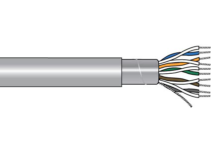 24 AWG, Multi-pair Electronic Cable, 4 Conductor, Unshielded, Gray