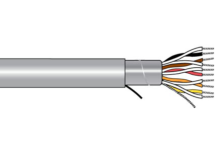20 AWG, Multi-conductor Electronic Cable, 6 Conductor, Unshielded, Gray