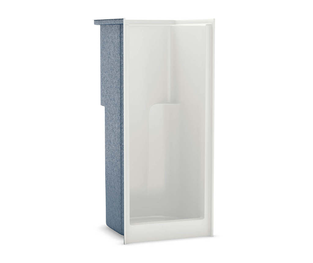 S-32 AcrylX Alcove Center Drain One-Piece Shower in White, White, No seat, center drain