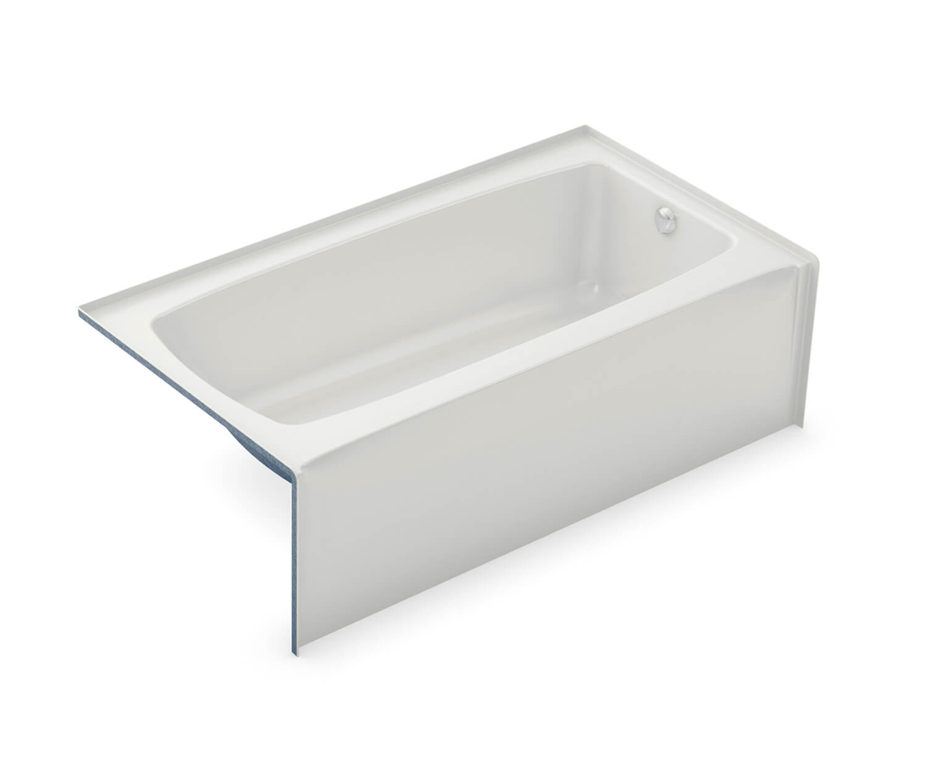 TO-3260 AcrylX Alcove Left-Hand Drain Bath in White, White, Left-hand Drain