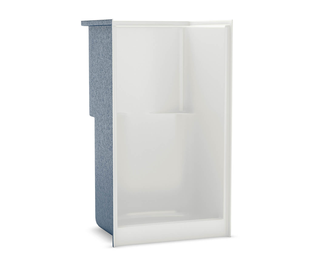 S-42 AcrylX Alcove Center Drain One-Piece Shower in White, White, No seat, center drain