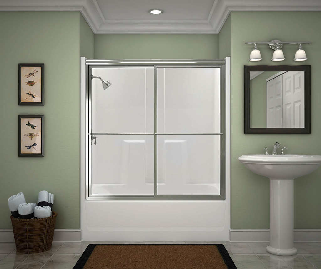 260330M AFR 60 x 30 AcrylX Alcove Right-Hand Drain One-Piece Tub Shower in White, White, Right-hand Drain