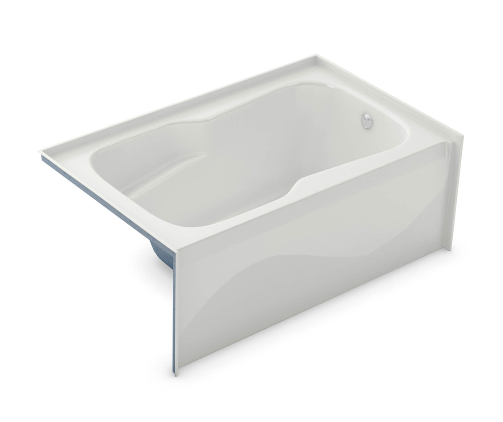 SBA-3660 AcrylX Alcove Left-Hand Drain Bath in White, White, Left-hand Drain