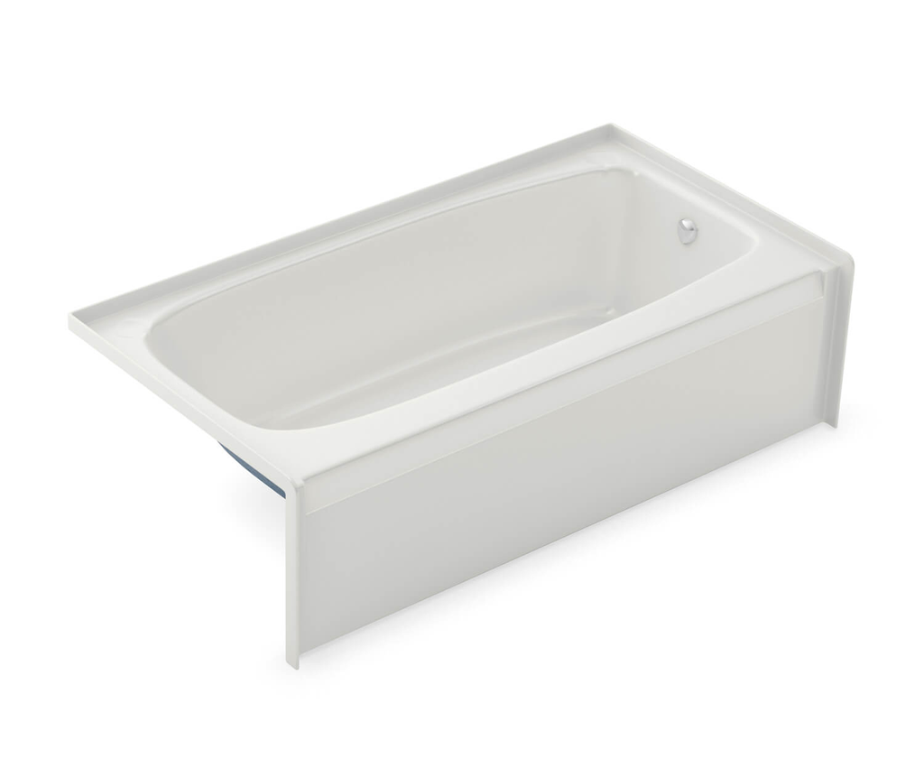 TO-3060 AFR AcrylX Alcove Left-Hand Drain Bath in White, White, Left-hand Drain