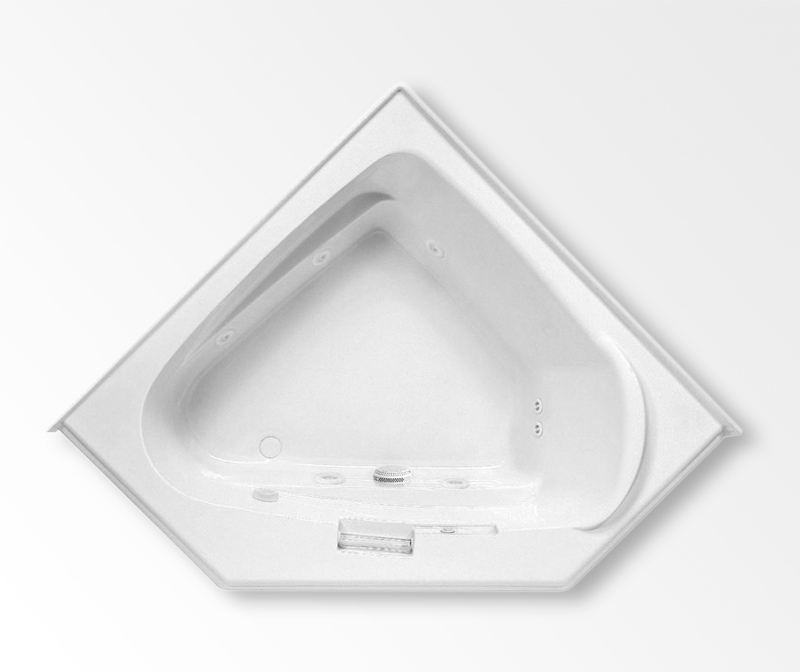 Morandi Stocking 62 x 60 Acrylic Corner Front-Left Drain Bathtub in White, White, Center Front Drain