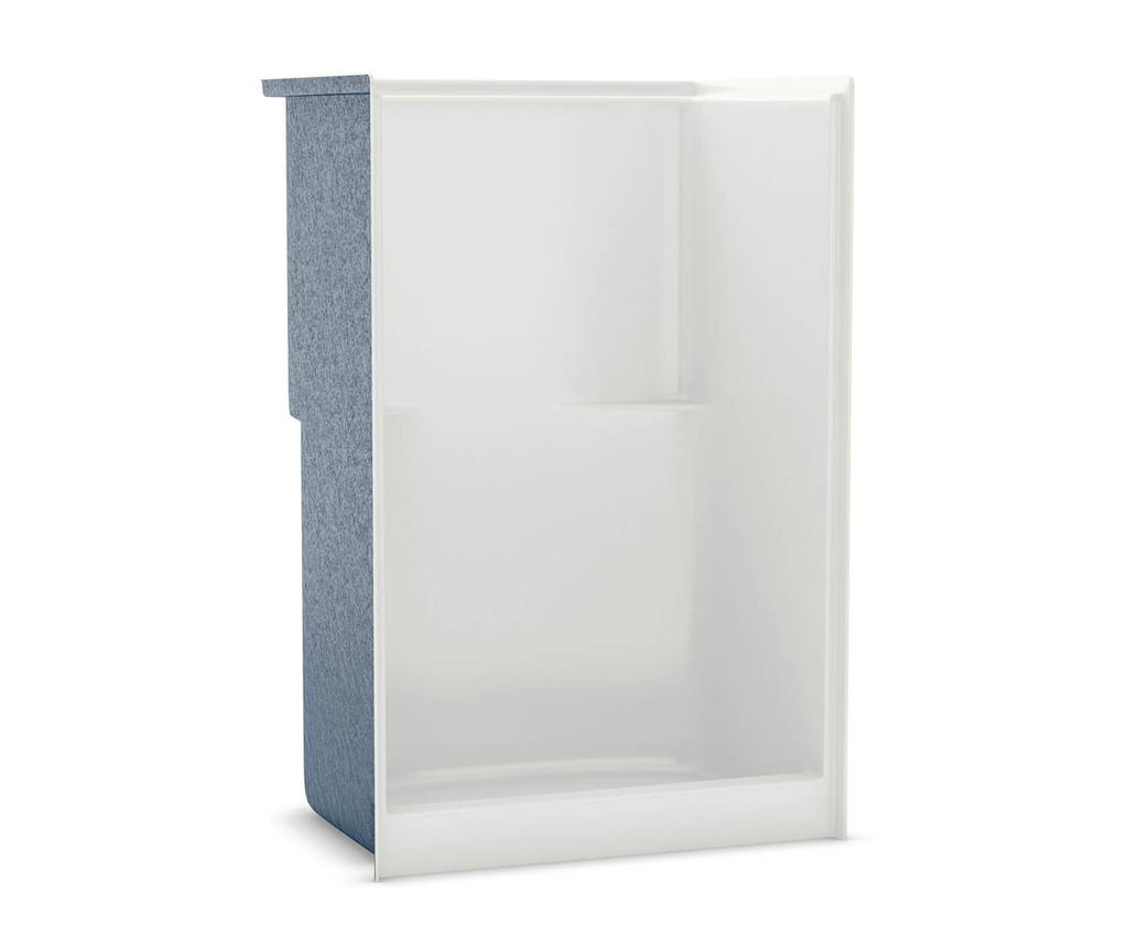 NS-48 AcrylX Alcove Center Drain One-Piece Shower in White, White, No seat, center drain