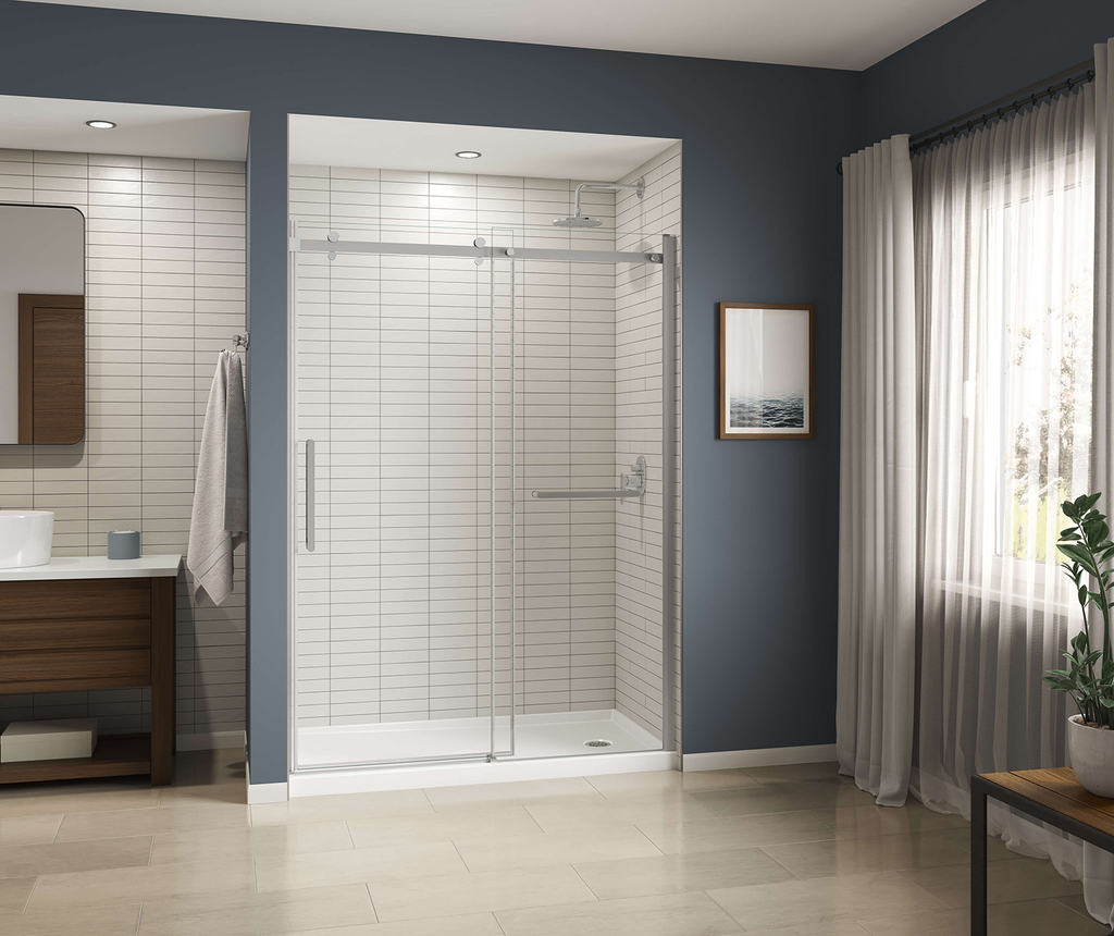 Icon SB6032L/R AcrylX Alcove Right-Hand Drain Shower Base in White, White, Right-hand Drain